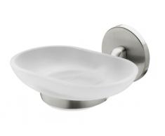 Bisk Virginia Seifenhalter aus Milchglas und gebürstetem Nickel