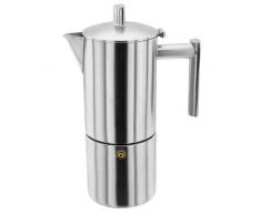 Stellar 4 Tassen Matt Espressomaschine, 250ml, Edelstahl, Silber, 12.5 x 10.6 x 22.3 cm