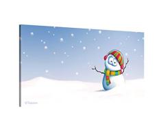 Picanova – Snowman 100x50cm – Premium Leinwanddruck – Kunstdruck Auf 2cm Holz-Keilrahmen Für Schlaf- Und Kinderzimmer – Kinder Kollektion Von TooshToosh