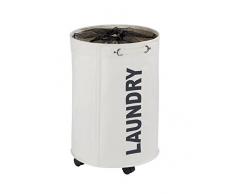 WENKO 62095100 Wäschesammler Rondo-/Wäschekorb Fassungsvermögen: 75 l, 40 x 60 x 40 cm, beige