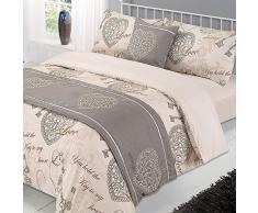 Dreamscene Antoinette Bed in a Bag komplett-Set mit Kopfkissen Set mit Kissenbezügen, naturfarben, Single