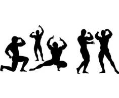 Indigos 4051095061991 Wandtattoo w637 Bodybuilder 96 x 53 cm Wandaufkleber in 3 GrÃ¶Ãen, schwarz