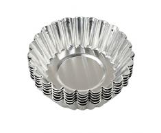 HugeStore 20 Stück Silber Edelstahl Muffinformen Muffinform Muffinförmchen Cupcake Förmchen Muffin-Form Backförmchen 6CM