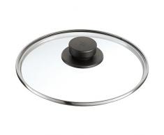 WMF Perfect + Perfect Premium Glasdeckel 22 cm, für Schnellkochtöpfe 3,0l, 4,5l, 6,5l und 8,5l, hitzebeständiges Glas, Kunststoffgriff, spülmaschinengeeignet