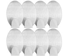 mumbi Handtuchhalter selbstklebend Handtuchhaken ohne Bohren Klebehaken oval Edelstahl 8 Stück