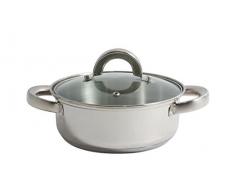 Quittin Caesar Kochtopf mit Glasdeckel, Stahl 20 cm, 2,5 litros silber