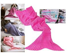 ootb Kuscheldecke, Meerjungfrau, Polyacryl, Rosa, 44 x 24 x 6.7 cm