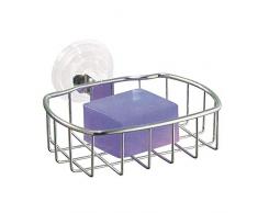 iDesign Reo Power Lock Seifenschale Ablage für Bad Dusche Küchenspüle - Edelstahl Gebürstet