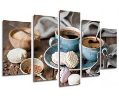 Wandbild - Kaffee, Cafeteria, FrÃ¼hstÃ¼ck, 165 x 62 cm, Holzdruck - XXL Format - Kunstdruck, ref.26327