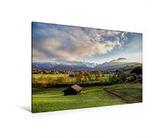 Calvendo Premium Textil-Leinwand 120 cm x 80 cm quer, Oberstdorf | Wandbild, Bild auf Keilrahmen, Fertigbild auf echter Leinwand, Leinwanddruck Natur Natur