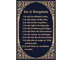 Schatzmix Die 10 Biergebote lustig Bier Regeln blechschild