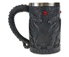 Nemesis Now Black Wing Bierkrug, 18 cm, Schwarz