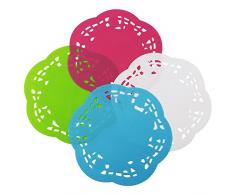 webake 4er Pack 20,3 cm wiederverwendbar Silikon Papier-Tortenspitzen Umweltfreundlich Kuchen Platzsets, Untersetzer für Party Tisch Supplies Geschirr Dekoration – mehrere Farbe