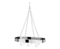 Premier Housewares Ovaler Deckenleuchte Rack, Chrom matt, Silber, 31x60x72