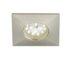 Briloner Leuchten 7235-012 LED AuÃenleuchte, AuÃenlampe, Einbauleuchte, 3cm Einbautiefe, kein Trafo notwendig, 5 Watt, 400 Lumen, IP44, UV-Schutz beschichtet, energiesparend, eckig, matt-nickel