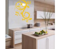 INDIGOS 4052166145008 Wandtattoo w659 schöne Tribal Blatt Wandaufkleber, 96 x 72 cm, gold