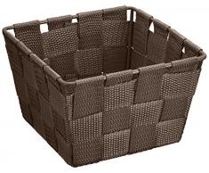 WENKO Aufbewahrungskorb Adria Mini Braun, quadratisch Füllkörbchen Wäschebox