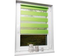 Doppelrollo Duorollo Grün 60x210 cm ohne Bohren Seitenzug Klemmrollo