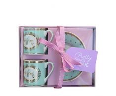 Bombay Duck Miss Bennett Bird Espressotassen, Minze, Set von 2