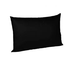 Fleuresse Colours Kissenbezug, Satin, Schwarz, 25.7 x 18.3 x 2.5 cm
