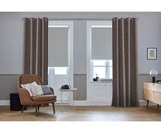 SG Home Ösenvorhang nach Maß grau-Kupfer, 280L/140W, Leela verfügbar - Andere Größen verfügbar