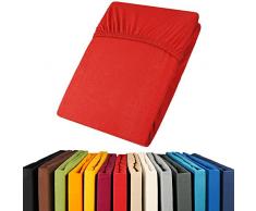 aqua-textil Viana Spannbettlaken 180x200 - 200x200 cm rot Spannbetttuch Baumwolle