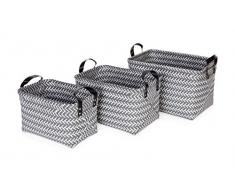 Möve Weave Aufbewahrungskörbe, Geflochtener Kunststoff, Grau, 30 x 20 x 19 cm, 3