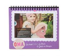 goldbuch Tischaufsteller Oma, Fotorahmen für 12 10 x 15 Format, Bilderrahmen für Fotos im Passepartout und mit Sinnsprüchen, Foto Flip-Rahmen, 46 006, Papier, 18 x 16 x 2 cm