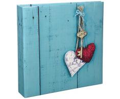 Hama Fotoalbum Rustico, 100 weiße Seiten (50 Blatt), Einsteckalbum für 200 Fotos im Format 10 x 15 cm, Landhaus Stil, flieder