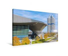 Premium Textil-Leinwand 75 x 50 cm Quer-Format München, BMW-Welt, BMW-Hochhaus, BMW Museum | Wandbild, HD-Bild auf Keilrahmen, Fertigbild auf hochwertigem Vlies, Leinwanddruck von Hanna Wagner