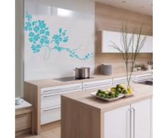 INDIGOS 4052166144131 Wandtattoo w657 sehr schöne Blume Wandaufkleber 120 x 87 cm, türkis