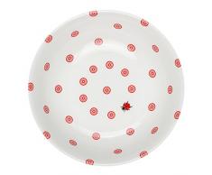 Feinkost Käfer GmbH 103153 Geschirr, Porzellan, Weiß/Rot, 19 x 19 x 5.5 cm, 1 Einheit