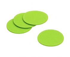 kela Glas-Untersetzer Alia rund 4-teilig aus Filz in grün, 10 x 10 x 1 cm, 4-Einheiten