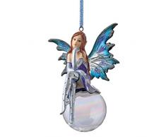 Design Toscano QS32760 Weihnachtskugel Die Schneefeenkönigin, Harz, mehrfarbig, 7,5 x 11,5 x 14 cm