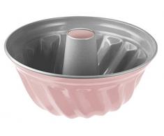 Zenker Gugelhupfform 22 cm Candy, traditionelle Backform für köstlichen Gugelhupf, Backform mit Antihaftbeschichtung (Farbe: silber/rosa), Menge: 1 Stück