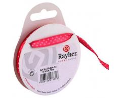 Rayher 5540633 Satinband mit Punkten, 9,5mm, SB-Rolle 10m, pink