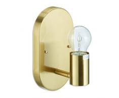 Relaxdays Wandlampe, 1-flammige Wandleuchte aus Metall, E27, 40W, Wandstrahler Spot für Innen, HBT 20 x 12 x 12cm, Gold