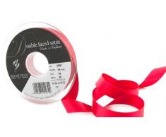 Berisfords 3501 Doppelseitiges Satinband, 20 m x 15 mm, Rot