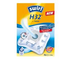 Swirl H 32 MicroPor Plus Staubsaugerbeutel für Hoover Staubsauger, Anti-Allergen-Filter, 4 Stück inkl. Filter