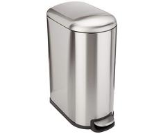 AmazonBasics – Rechteckiger, sanft schließender Mülleimer für schmale Räume, 40 l