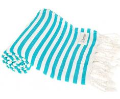 Bersuse 100% Cotton Malibu Turkish Towel Handtuch, Baumwolle, türkis, 37X70 Inches