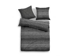 TOM TAILOR 0069879 Satin Bettwäsche Garnitur mit Kopfkissenbezug (Baumwolle) 1x 135x200 cm + 1x 80x80 cm, schwarz