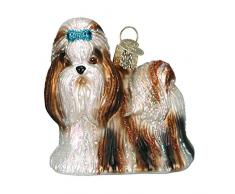 Old World Christmas Christbaumschmuck: Hunde-Kollektion, Glasornamente für Weihnachtsbaum Shih Tzu braun