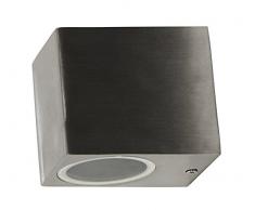 McShine - Wandleuchte | Square-E | Edelstahl Optik, IP44, 1x GU10, Aluminium GehÃ¤use