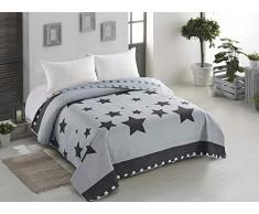 AmeliaHome Starlight Tagesdecke, Polyester, grau, 170 x 270