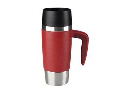 Emsa 514098 Isolierbecher mit Griff, Mobil genießen, 360 ml, Quick Press Verschluss, Rot, Travel Mug Handle
