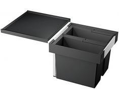 Blanco Flexon II 45/2, Abfallsystem für die Mülltrennung in der Küche, mit 2 Mülleimern (je 16 l), zur Montage in der Schublade eines 45 cm-Unterschranks; 521468