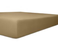 Kneer 2501888 Easy-Stretch Spannbetttuch Qualität 25, Größe 180 x 200-200 x 220 cm, Toffee