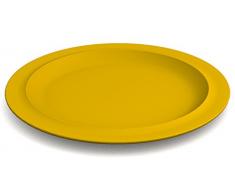 Ornamin Teller flach Ø 22 cm gelb, Melamin | kleiner hochwertiger, stabiler Kunststoffteller | robustes Alltags-Geschirr für Kinder, Camping, Picknick, Gemeinschaftsverpflegung, Großküchen, Institutionen | Essteller, Frühstücksteller