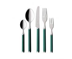 Villeroy & Boch - Play! Green Garden Tafelbesteck 30 tlg., Edelstahlbesteck mit grünen Kunststoffgriffen für bis zu 6 Personen, spülmaschinenfest